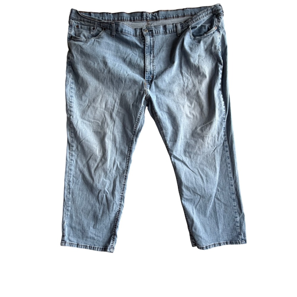 Levis Jeans Mens W58 L30 Light Wash Straight Leg Denim Big and Tall Classic Fit